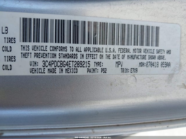 3C4PDCBG4ET289215 Dodge Journey Sxt