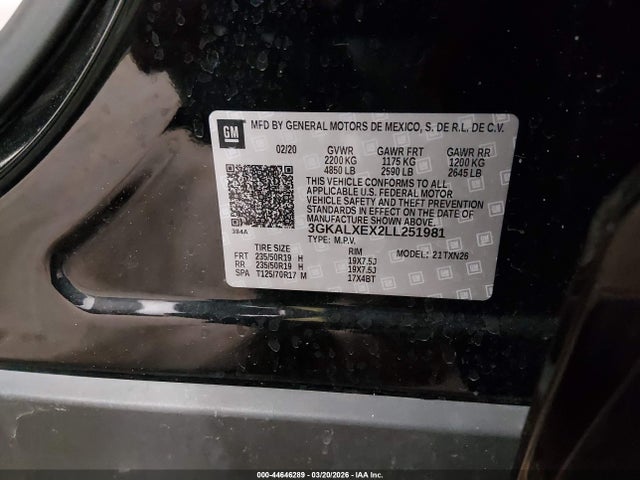Продажа на аукционе авто 2020 Gmc Terrain Awd Denali, vin: 3GKALXEX2LL251981, номер лота: 44646289