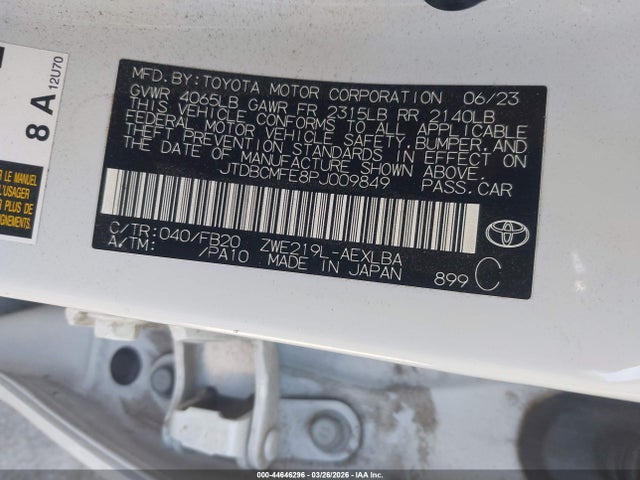 2023 TOYOTA COROLLA JTDBCMFE8PJ009849 Photo 8