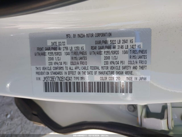 2022 MAZDA CX-9 JM3TCBEY7N0614041 Photo 8
