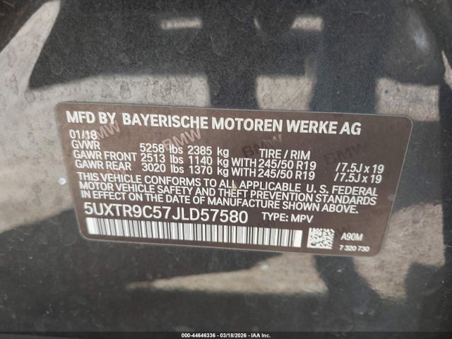 2018 BMW X3 5UXTR9C57JLD57580 Photo 8