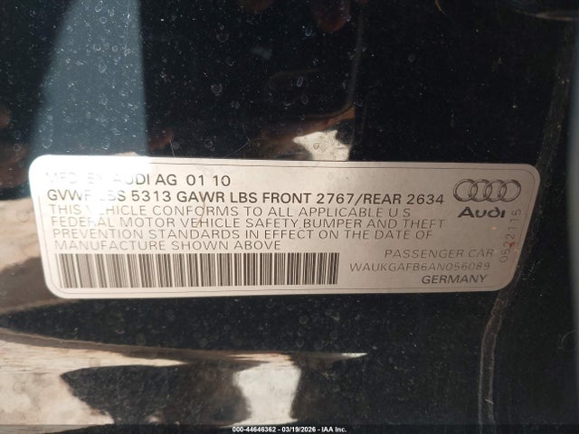 2010 AUDI A6 WAUKGAFB6AN056089 Photo 8