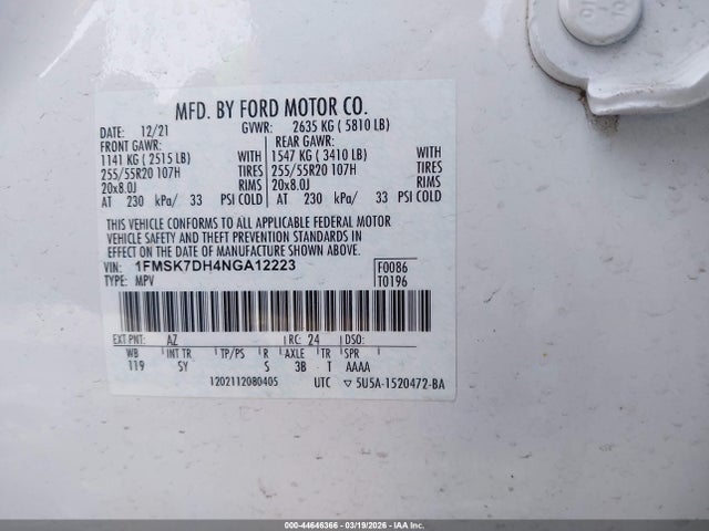 2022 FORD EXPLORER 1FMSK7DH4NGA12223 Photo 8