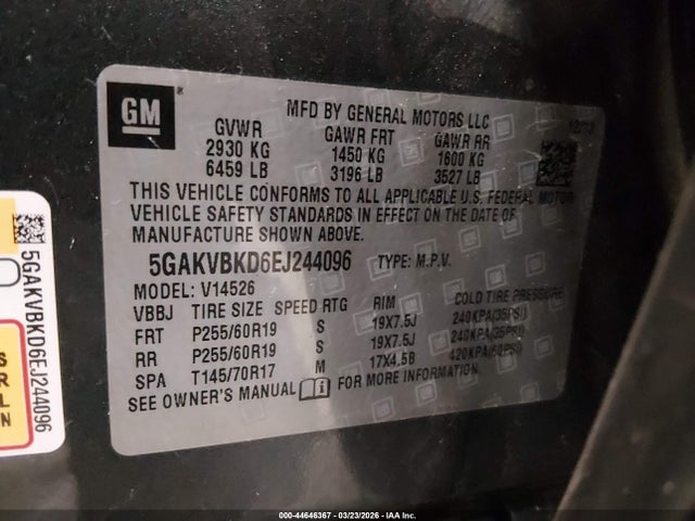 Aukcja sprzedaży 2014 Buick Enclave Leather, vin: 5GAKVBKD6EJ244096, numer aukcji: 44646367