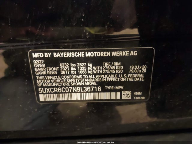 2022 BMW X5 5UXCR6C07N9L36716 Photo 8