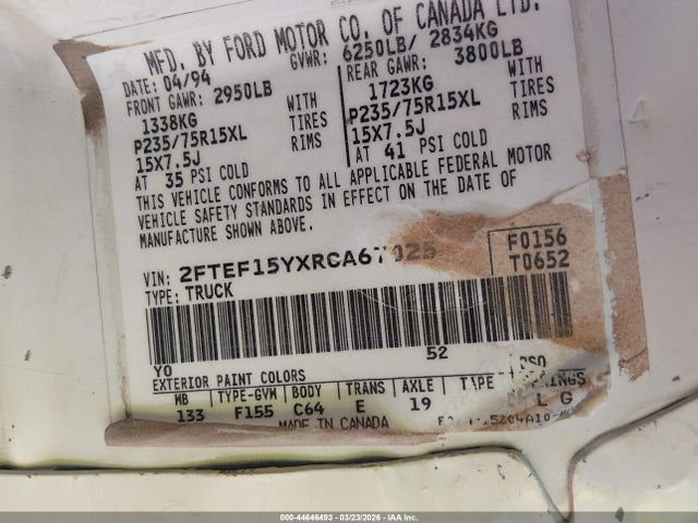 1994 FORD F150 2FTEF15YXRCA67025 Photo 8