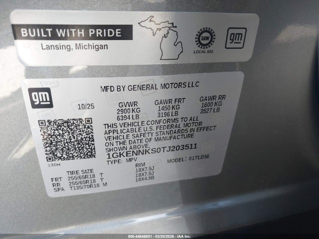 1GKENNKS0TJ203511 GMC Acadia Elevation Awd