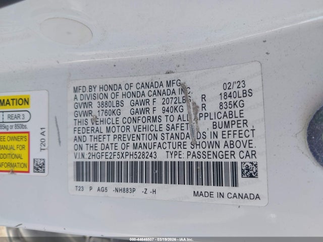 Honda Civic Sport 2023 2HGFE2F5XPH528243 Image 9