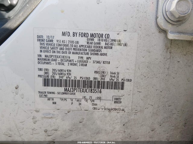 MAJ3P1TEXJC183516 Ford Ecosport Se
