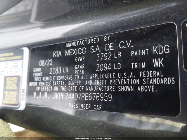 Продаж на аукціоні авто 2023 Kia Forte Lx, vin: 3KPF24AD7PE676959, номер лоту: 44646559