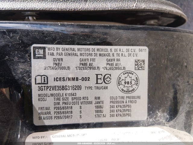 2011 GMC SIERRA 1500 3GTP2VE35BG316209 Photo 8