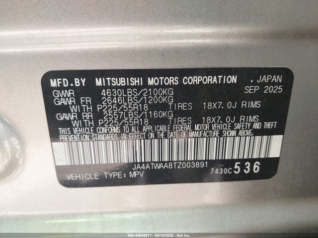 2026 MITSUBISHI ECLIPSE CROSS JA4ATWAA8TZ003891 Photo 8