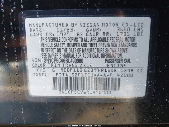 Nissan Kicks Sv Xtronic Cvt 2024 3N1CP5CV6RL490900 Image 9
