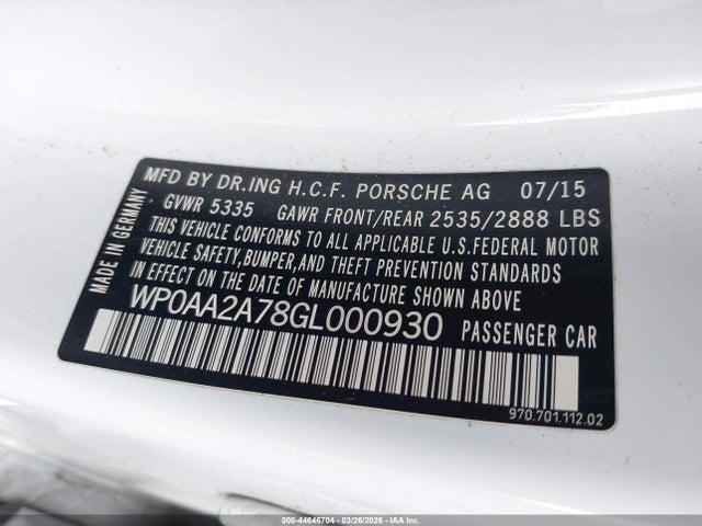 2016 PORSCHE PANAMERA WP0AA2A78GL000930 Photo 8