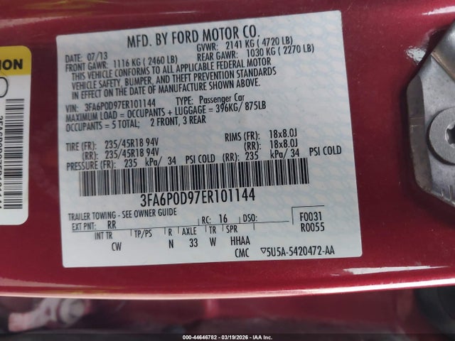 Ford Fusion Titanium 2014 3FA6P0D97ER101144 Image 9