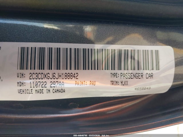 Продаж на аукціоні авто 2018 Dodge Charger Daytona 392 Rwd, vin: 2C3CDXGJ6JH188842, номер лоту: 44646795
