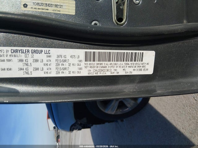 Aukcja sprzedaży 2013 Jeep Compass Latitude, vin: 1C4NJDEB4DD190131, numer aukcji: 44646890