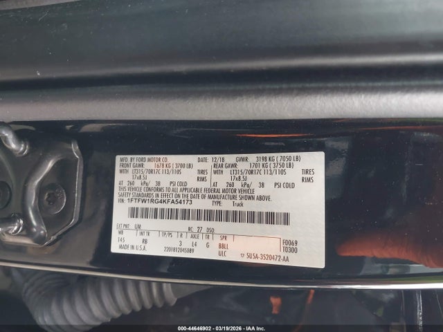 Ford F-150 Raptor 2019 1FTFW1RG4KFA54173 Image 9