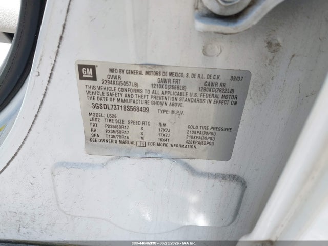 Продажа на аукционе авто 2008 Saturn Vue V6 Xr, vin: 3GSDL73718S568499, номер лота: 44646938