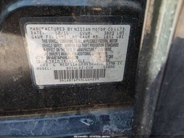 Nissan SENTRA SV 2017 3N1AB7AP4HL664239 Image 9