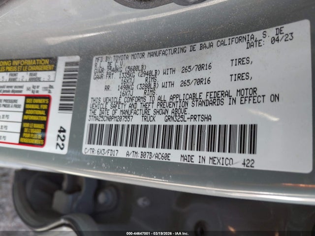 3TMAZ5CN0PM207557 Toyota Tacoma Trd Off Road
