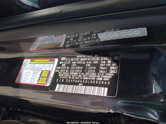 2020 KIA SORENTO 5XYPH4A55LG692649 Photo 8