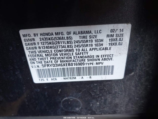 Продаж на аукціоні авто 2014 Acura Mdx Technology Pkg W/entertainment Pkg, vin: 5FRYD3H6XEB016909, номер лоту: 44647096