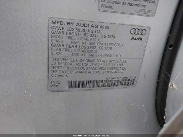 2009 AUDI Q7 WA1AV74L59D004211 Photo 8