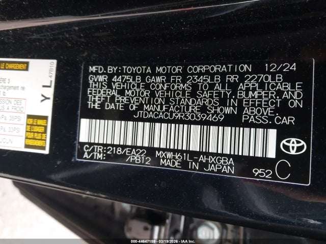 JTDACACU9R3039469 Toyota Prius Prime Xse