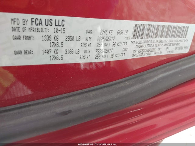 2016 Dodge Grand Caravan Sxt მანქანა იყიდება აუქციონზე, vin: 2C4RDGCG3GR168681, აუქციონის ნომერი: 44647163