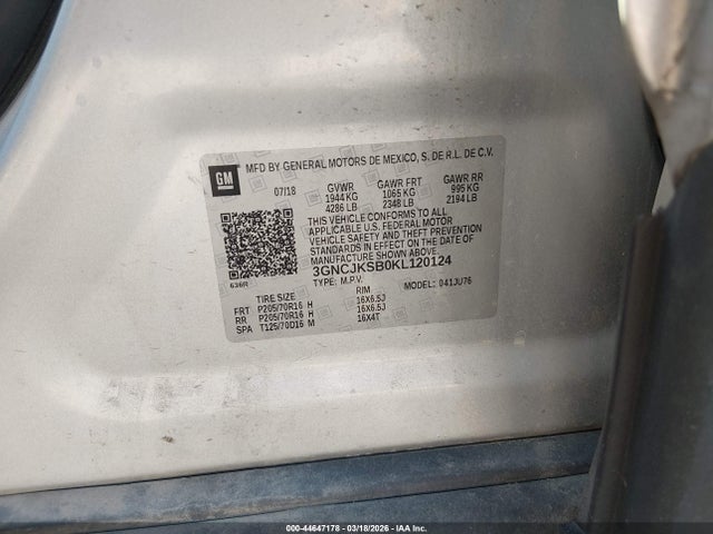 Chevrolet TRAX LS 2019 3GNCJKSB0KL120124 Image 9