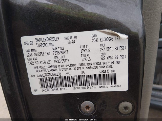 2005 JEEP LIBERTY 1J4GL58K05W572158 Photo 8