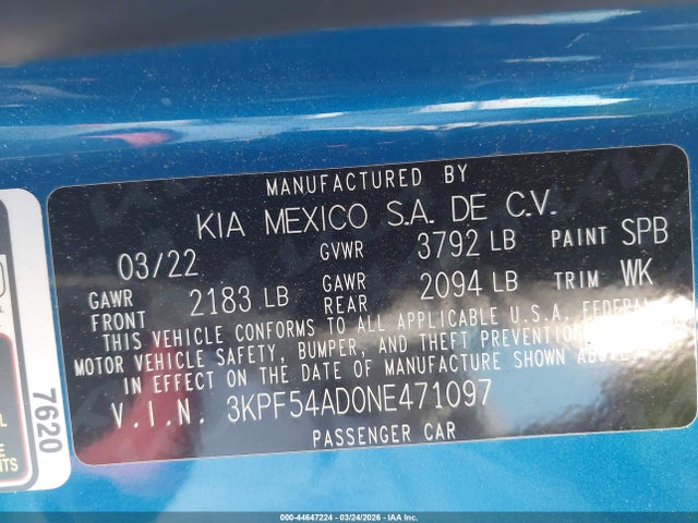 KIA Forte Gt-line 2022 3KPF54AD0NE471097 Image 9