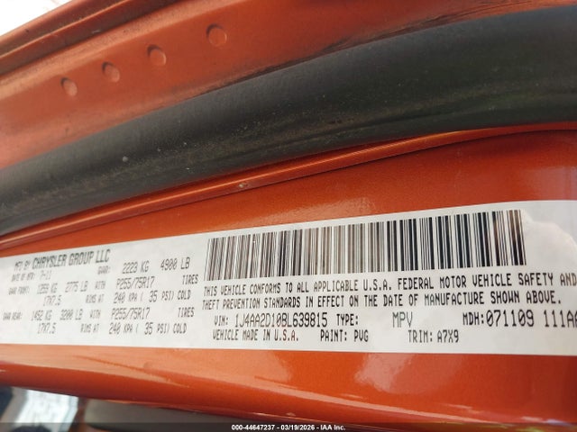 Aukcja sprzedaży 2011 Jeep Wrangler Sport, vin: 1J4AA2D10BL639815, numer aukcji: 44647237