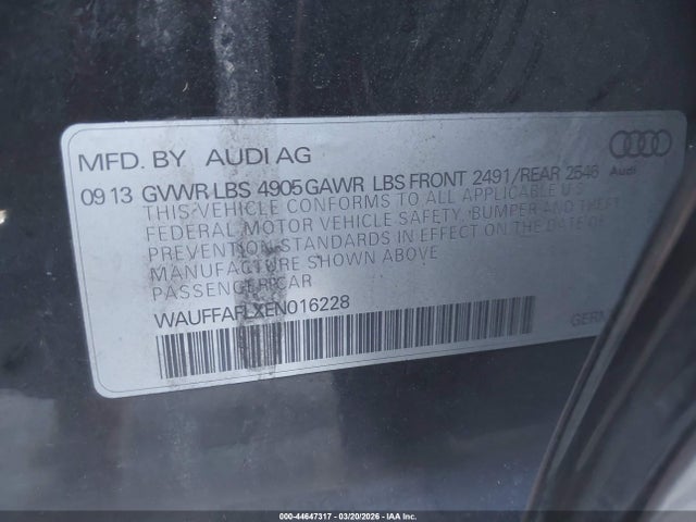 WAUFFAFLXEN016228 Audi A4 2.0t Premium