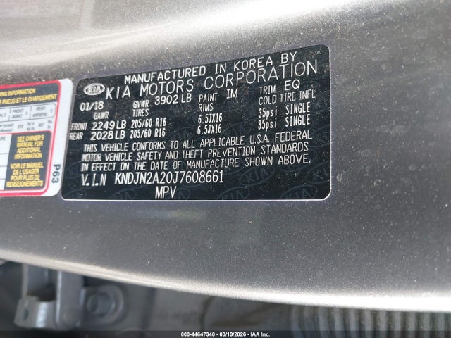 KIA Soul 2018 KNDJN2A20J7608661 Image 9