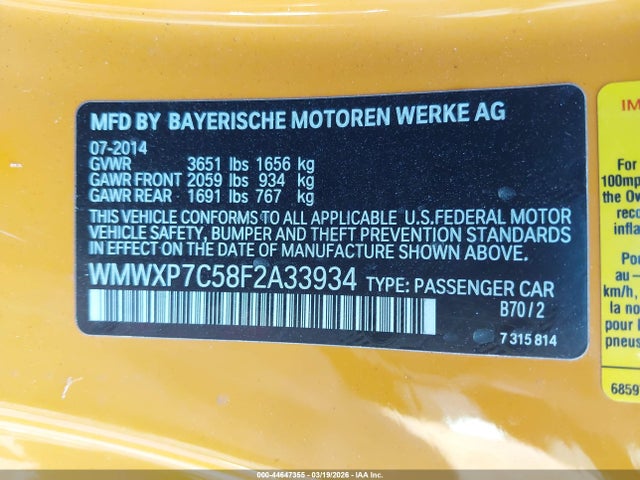 2015 MINI HARDTOP WMWXP7C58F2A33934 Photo 8