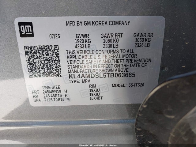 Продаж на аукціоні авто 2026 Buick Encore Gx Sport Touring Fwd, vin: KL4AMDSL5TB063685, номер лоту: 44647373
