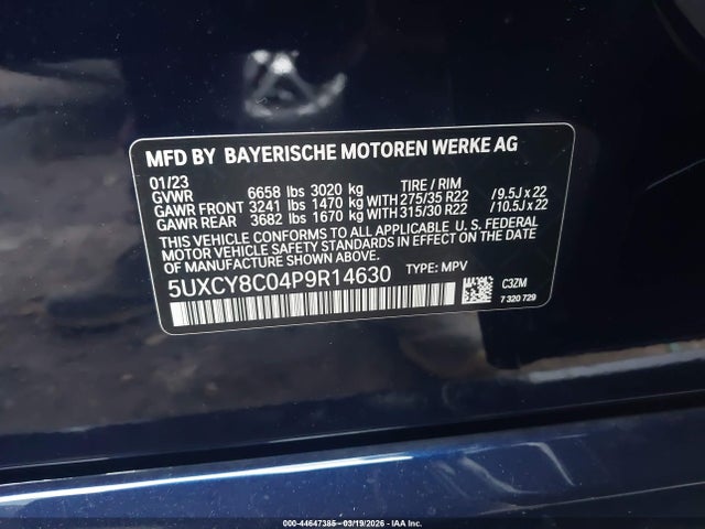 5UXCY8C04P9R14630 BMW X6 M50i