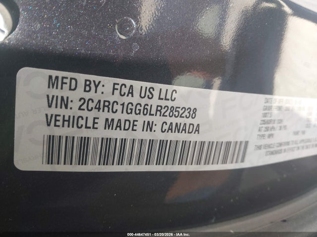 Продаж на аукціоні авто 2020 Chrysler Pacifica Limited, vin: 2C4RC1GG6LR285238, номер лоту: 44647451