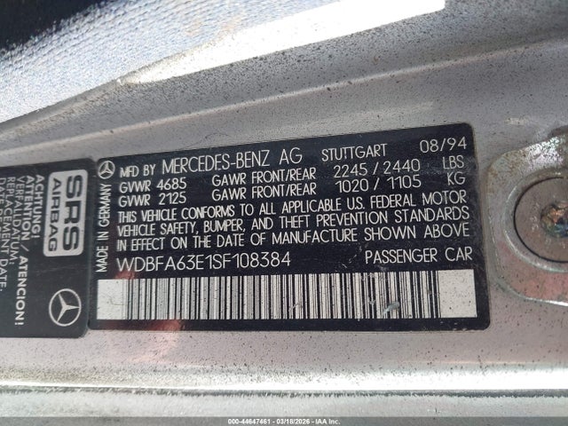 1995 MERCEDES-BENZ SL WDBFA63E1SF108384 Photo 8