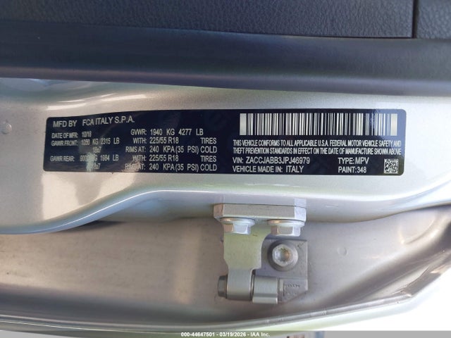ZACCJABB3JPJ46979 Jeep Renegade Altitude Fwd
