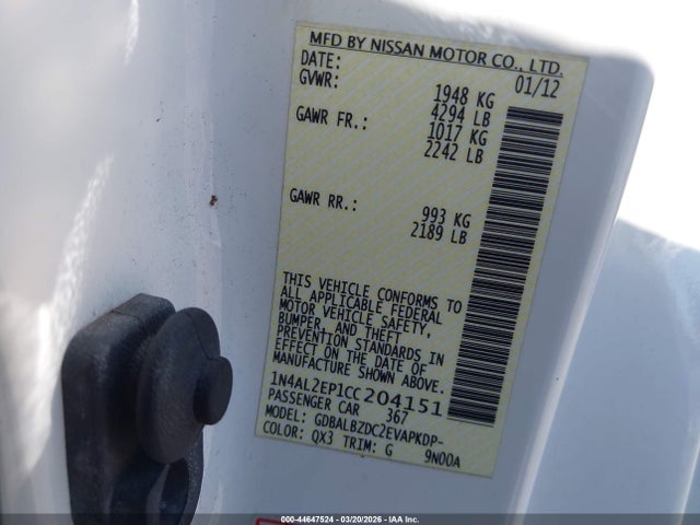 2012 NISSAN ALTIMA 1N4AL2EP1CC204151 Photo 8