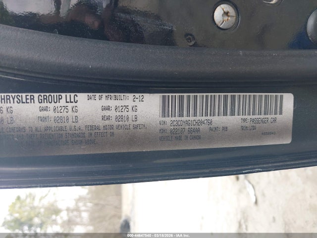 2012 DODGE CHALLENGER 2C3CDYAG1CH204760 Photo 8