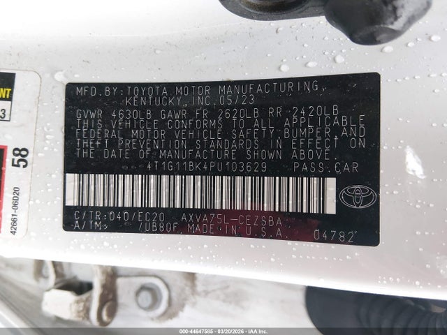 4T1G11BK4PU103629 Toyota Camry Se Nightshade Edition Awd