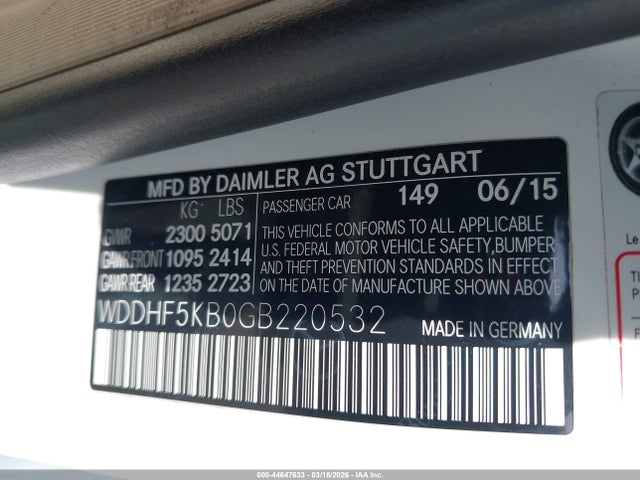 Продаж на аукціоні авто 2016 Mercedes-benz E 350, vin: WDDHF5KB0GB220532, номер лоту: 44647633