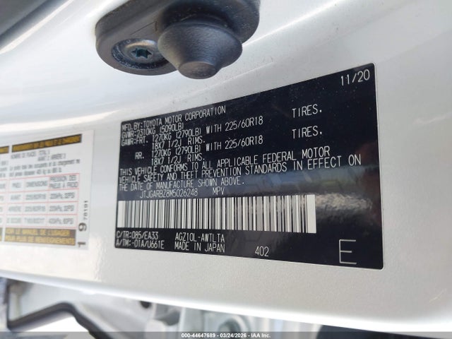 Продаж на аукціоні авто 2021 Lexus Nx 300, vin: JTJGARBZ8M5026248, номер лоту: 44647689