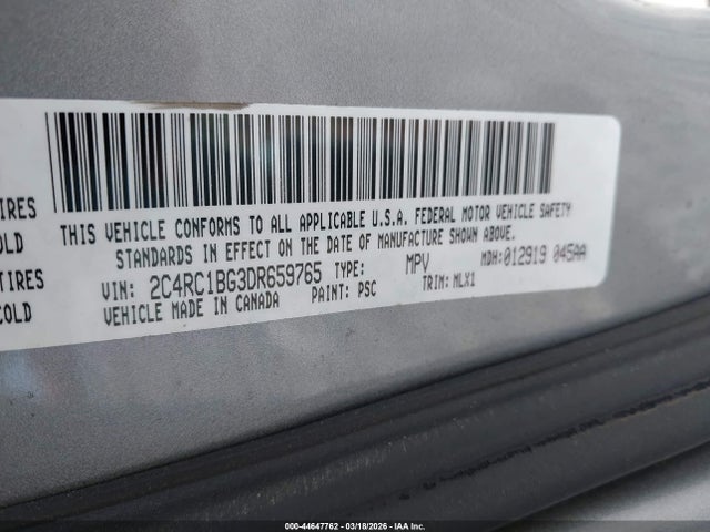 Aukcja sprzedaży 2013 Chrysler Town & Country Touring, vin: 2C4RC1BG3DR659765, numer aukcji: 44647762