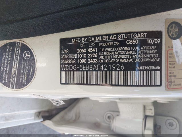 Aukcja sprzedaży 2010 Mercedes-benz C 300 Luxury/sport, vin: WDDGF5EB8AF421926, numer aukcji: 44647772