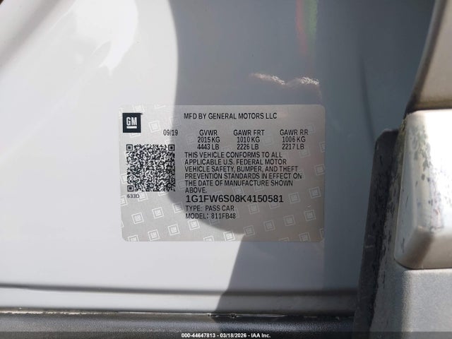 2019 CHEVROLET BOLT EV 1G1FW6S08K4150581 Photo 8